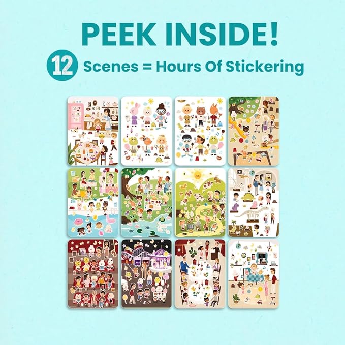 Together with You Sticker + Coloring Book (500+ Valentine's Stickers for Kids & 12 Coloring Pages) Side by Side Activity Book, Fun Road Trip Activity, Cute Craft for Boys & Girls Ages 2-4 4-8, 8-10