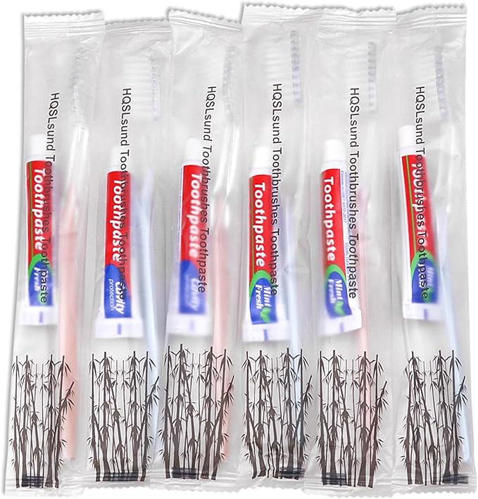 200 pcs Disposable Toothbrushes with Toothpaste Individually Wrapped, 2 Color Toothbrushes, 10g Travel Toothpaste, Bulk Toothbrushes Toothpaste for Homeless,Airbnb,Hotel