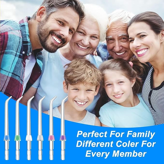 Water Flosser Replacement Tips, Replacement Classic Jet Tips for Waterpik Flosser Oral Irrigator & Dental Flosser (6 Classic Jet Tips)