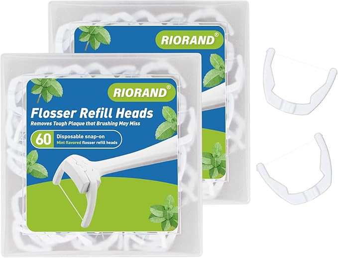 RioRand Ultraclean Access Flosser Refill Heads, Kit of Refills, Deep Clean Teeth, Protect Teeth and Gums PFAS Free, 60PCS (Pack of 2)