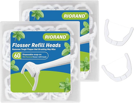 RioRand Ultraclean Access Flosser Refill Heads, Kit of Refills, Deep Clean Teeth, Protect Teeth and Gums PFAS Free, 60PCS (Pack of 2)