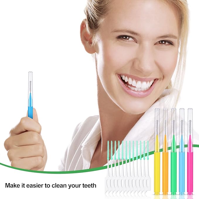 Zopeal 250 Pcs Interdental Brush for Braces Disposable Braces Flossers Dental Picks Floss Toothpick Dental Teeth Flossing Head Oral Hygiene Flosser Toothpick Soft Cleaning Tool (Cute Color)