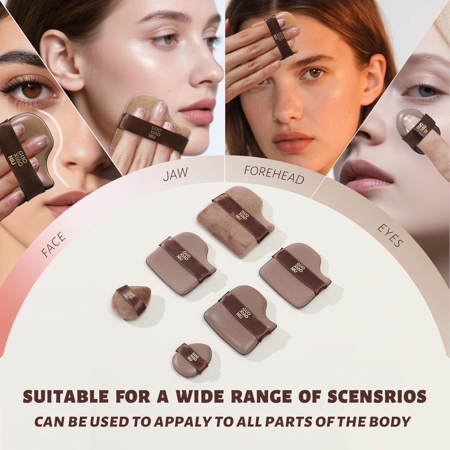 6pcs Powder Puffs Set With Case, Makeup Powder Puff, Velour Makeup Puff, Setting Powder Puff, Reusable & Washable, Ideal For Foundation, Powder Cream, Setting, Christmas Gifts For Women