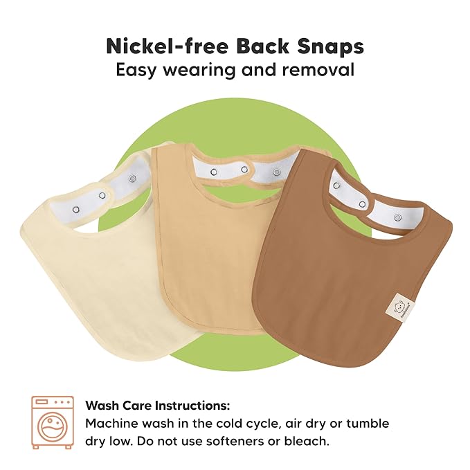 8-Pack Organic Baby Bibs for Boys, Girls - Soft Cotton Drooling and Teething Bibs for Baby Girl & Boy, Extra Absorbent, Easy To Clean & Put On for Toddler, Newborn, Infant 0-24 Months (Terracotta)