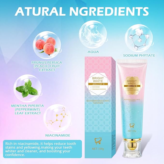 Niacinamide Whitening Toothpaste, Niacinamide Toothpaste Intensive Whitens Teeth, Protects Enamel, Removes Stains & Refreshes Breath, Daily Oral Care at Home Mint Flavor (3 Pack) YanxiananYagao