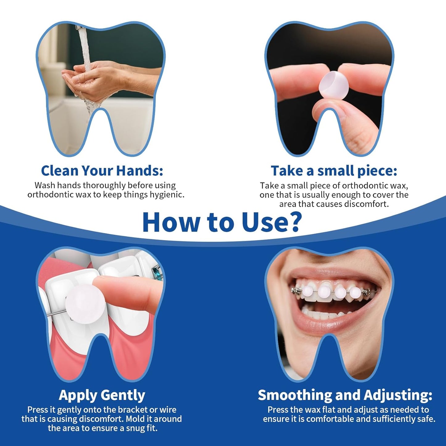 Orthodontic Wax for Braces - 180 Dental Wax Dots | Strawberry Flavor, Hygienic Individual Wraps, Brace Wax for Brackets