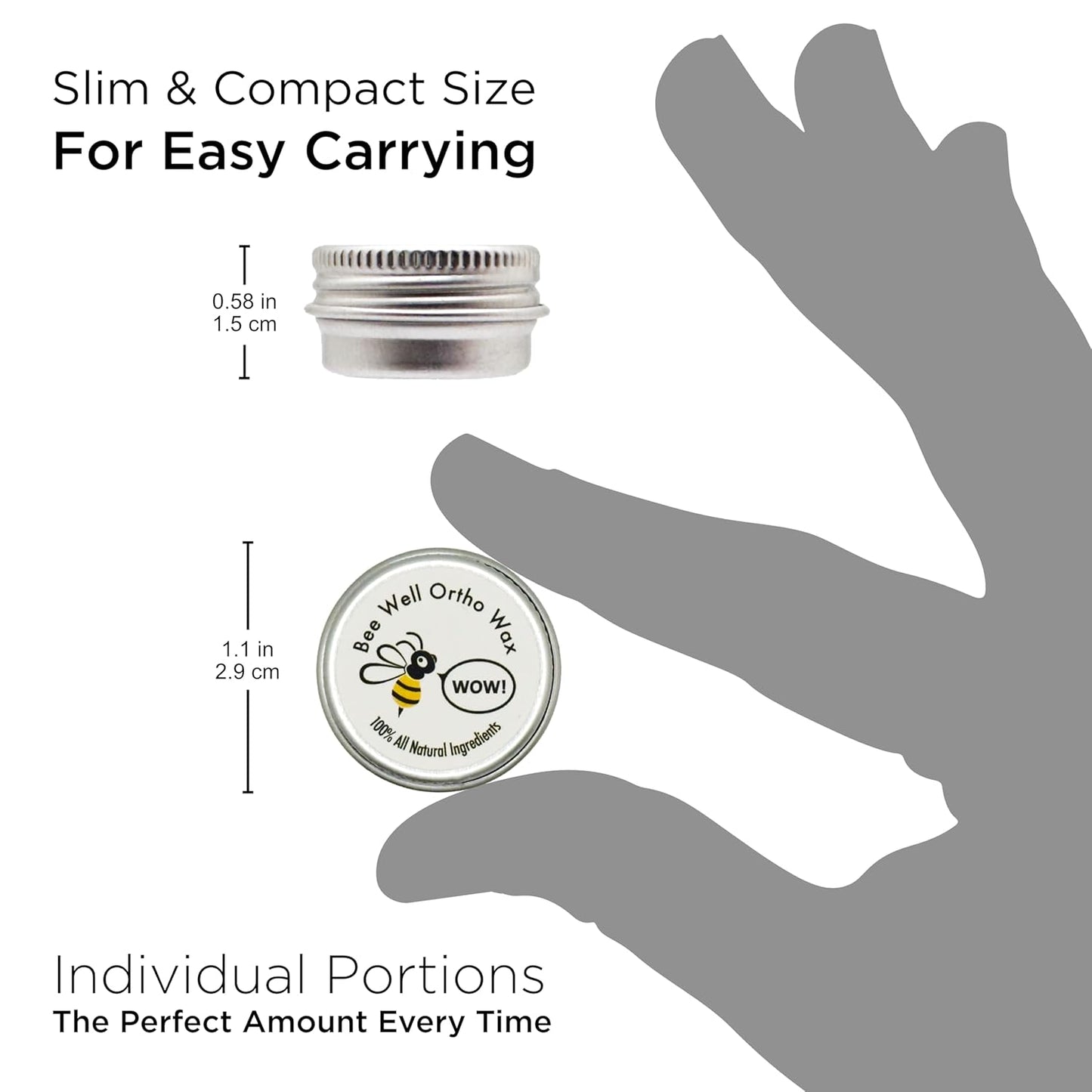 Numbing Braces Wax - All Natural & Made in the USA | 2-in-1 Soothes & Protects | Clove Oil Numbs Pain & Beeswax Shields Sensitive Tissue | 2 Aluminum Jars | 60 Total Pieces of Wax for Braces Relief