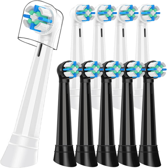 10 PCS IO Replacement Heads Compatible with Oral B IO 2/3/4/5/6/7/8/9/10/Deeep Clean Electric Toothbrush, Toothbrush Brush Heads Compatible with Oral B IO for Teeth Clean (Black/White)