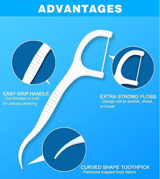 300 Count Professional Dental Floss Picks for Teeth Travel Pack, Picks Flosser for Adults Teeth Cleaning Dental Flossers for Family