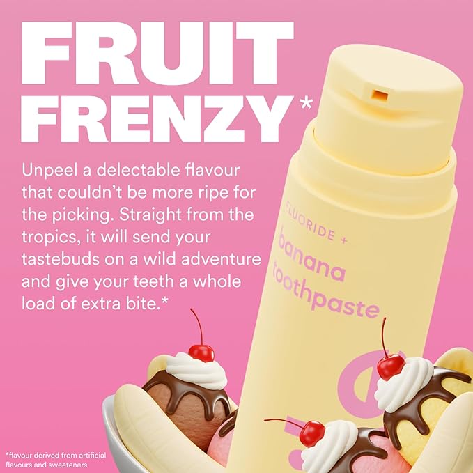 Hismile Banana Flavoured Toothpaste | Flavored Toothpaste Range | Fluoride Formula | Banana Flavour