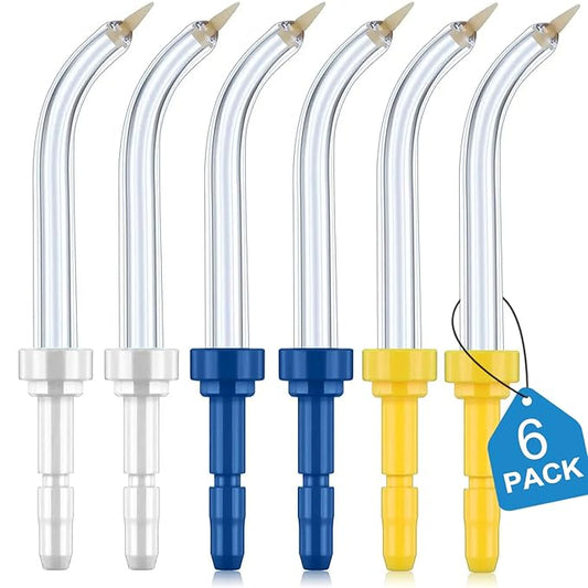 Flosser Replacement Tips for Waterpik Periodontal Tips Dental Water Flosser Tips Replacement Tips for Waterpik Water Flossers (Like WP-100) and Other Brand Oral Irrigators（6 Periodontal Tips）