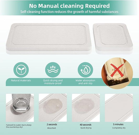 Toothbrush Holder for Bathroom Organizer with Diatom mud Board，Detachable 8 Slots Kids Electric Toothbrush Holder and Toothpaste Stand for Countertop Accessories Storage (White)