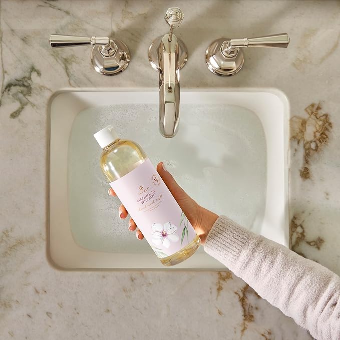 Thymes Hand Wash Refill - Lightly Scented Liquid Hand Soap for Bathroom and Kitchen Refill - Moisturizing Formula with Natural Ingredients (Magnolia Willow, 24.5 fl oz)