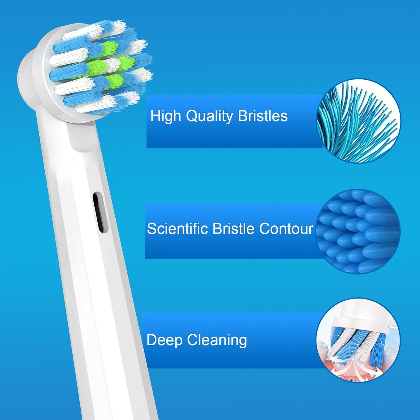 Replacement Toothbrush Heads for Oral B Pro 1000 Replacement Heads,Braun Replacement Brush Heads Refill Compatible with Genius X,Smart 1500,Pro 5000,8 Count,White