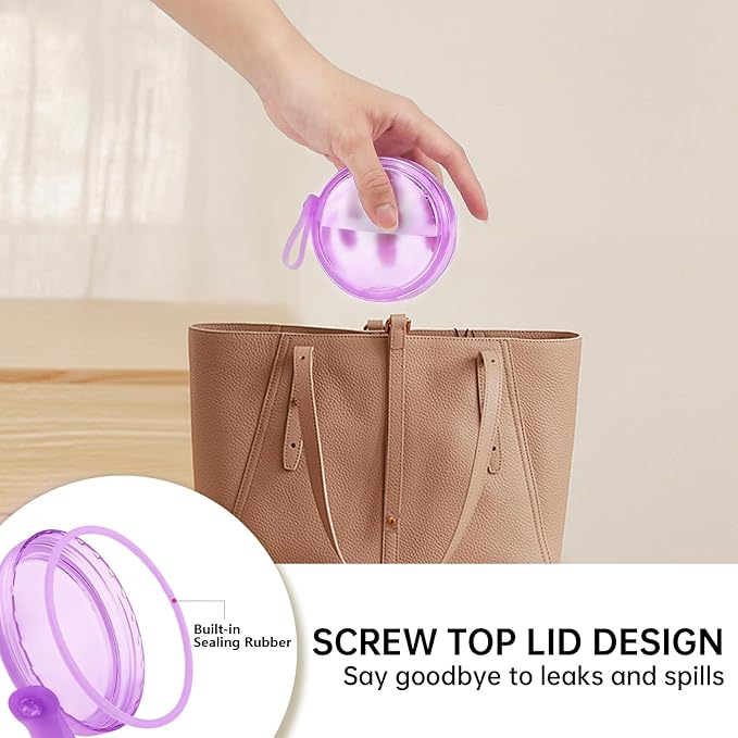 Leakproof Denture Case Purple Denture Soaking Cup False Teeth Container, Dental Denture Bath Holder Storage Box Retainer Cleaner Case for Traveling - Leak Proof and Lid Waterproof