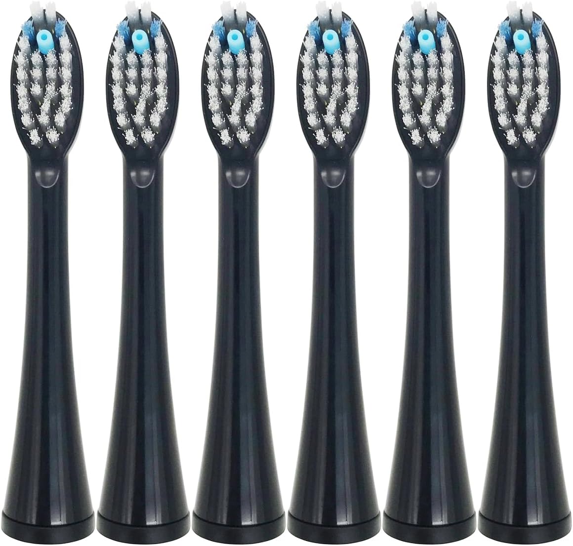 SF-03W Replacement Heads fit for Waterpik Sonic Fushion SF-02W, SF-01W, SF-04, with Brush Head Cover 6 PCS, Black