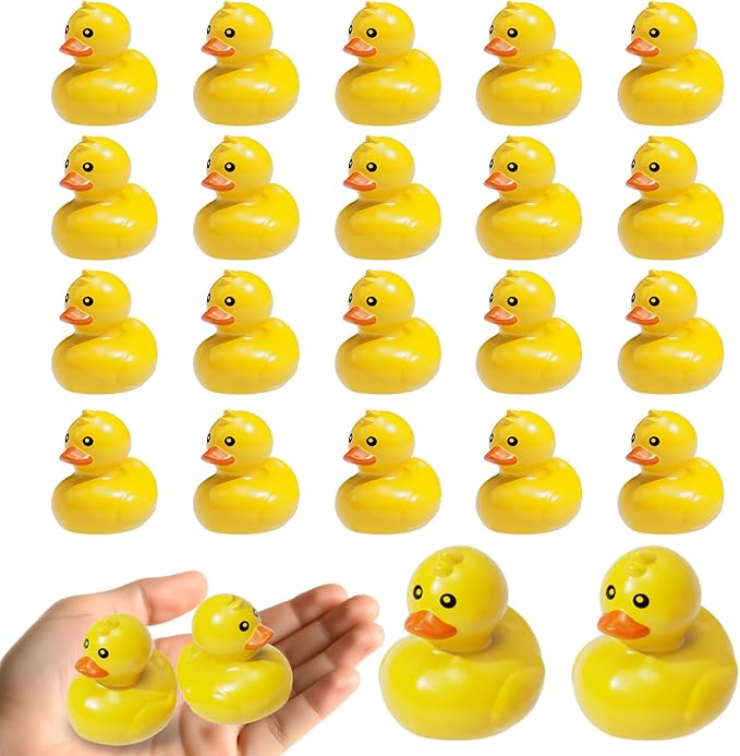 Duck Matching Bath Toys for Kids - 20 Plastic Ducks with Storage Bag | Fun Memory Games-Float Mini Duck Baby Bath Ducky Shower Toys-Water Outdoor Game for Children,Preschoolers,Birthday Party Carnival