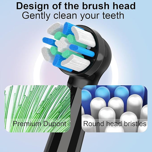 iO Replacement Heads Compatible with Oral B IO 2/3/4/5/6/7/8/9/10 Series Electric Toothbrush,Compatible with Oral B io Series Toothbrush Heads with Medium Bristles,Black