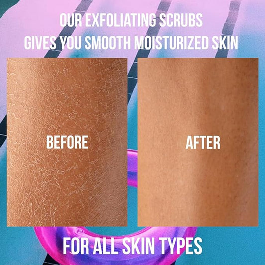 Organic Raspberry Scrub, Natural Exfoliating Salt Body & Face Scrub, Pure Exfoliator Helps with Moisturizing Skin, Cellulite, Dead Skin Cells, Deep Cleansing, Moisturizes 10 oz