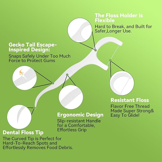 Floss Picks 1000 Count Dental Floss Sticks Gen 5 Bulk Tooth Picks Flossers with Travel Case Toothpicks for Family Restaurant Adults Teeth Cleaning