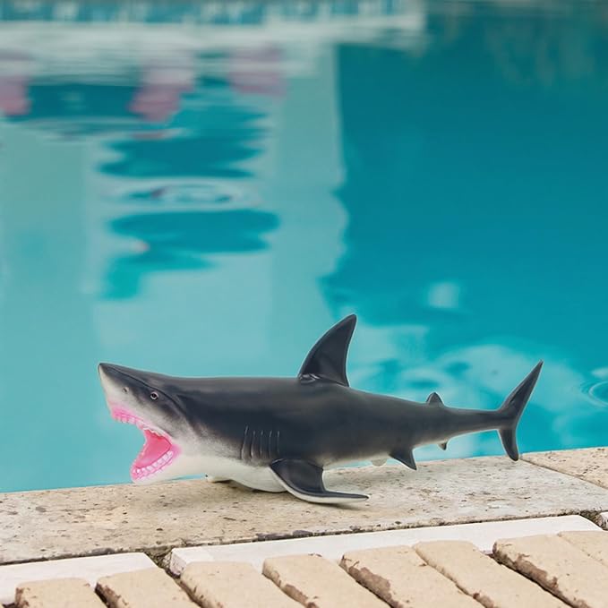 Gemini&Genius Sea Animal Great White Shark Action Figure Soft Rubber Swimming Pool Bathtub Toys, Realistic 18'' Length Ocean Animal Swordfish Educational and Role Play Toy for Kids
