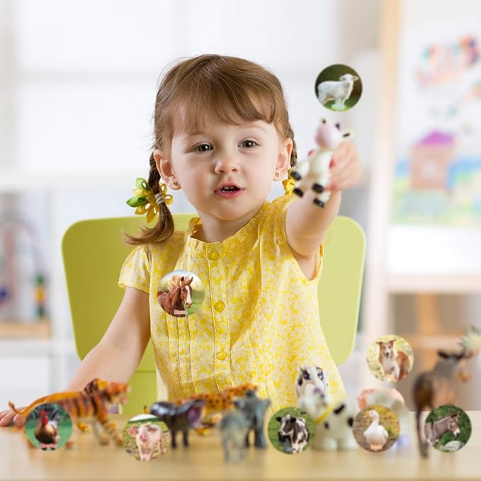 Zonon 600 Pieces Farm Animal Stickers Realistic Animal Roll Stickers Barnyard Friends Theme Label Pasters Decals Teaching Supplies for Kids Classroom Home Rewards Party Favor, 1.5 Inch