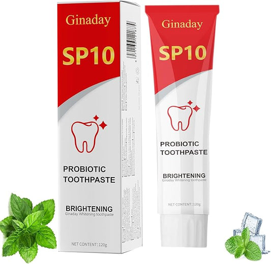 SP10 Probiotic Whitening Toothpaste, Deep Cleaning Care Remove Yellow Tooth Stains, with Probiotic Oral Health Management, Fresh Breath.