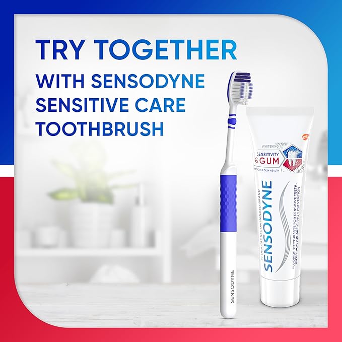 Sensodyne Sensitivity & Gum Whitening Toothpaste, Toothpaste for Sensitive Teeth & Gum Problems, 3.4 Ounces (Pack of 3)
