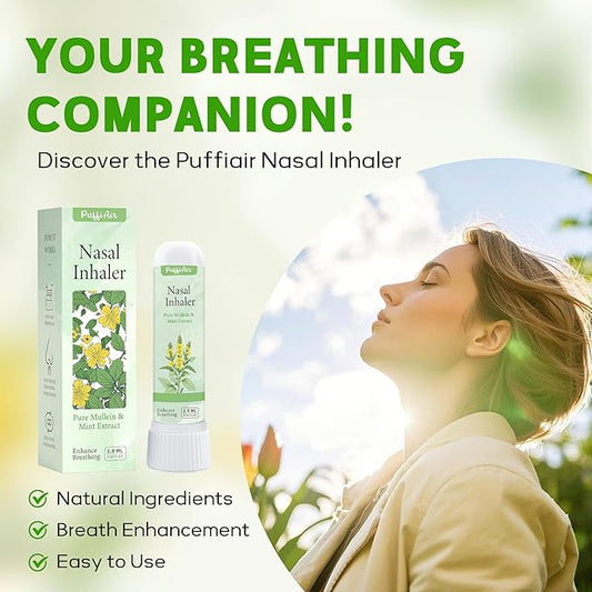 Herbal Diffuser Pen with Extracts of Mullein/Thyme/Mint 600 Uses and Nasal Stick Pure Mullein & Mint Extract丨 Boost Focus, Reduce Fatigue & Stuffy Noses Instant Refreshment