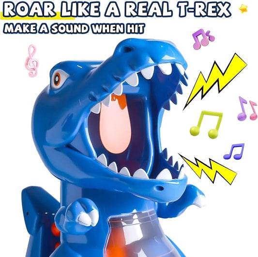 EagleStone T-Rex Dinosaur Shooting Toys for 6 7 8 Year Old Boys, Electronic Shooting Target Game with Air Pump Gun, 24 Balls, Foam Blaster Boy Toys Age 6-8 8-10, Christmas Birthday Gifts for Kids