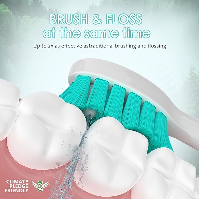 Replacement Heads for Waterpick Sonic Fusion 2.0, Extra-Large Size Flossing Toothbrush Head fit for Water pik SF-01 SF-02 SF-03 SF-04 (White, 3 Count)