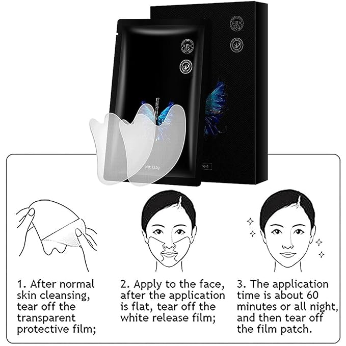 3 Box Face Nutrition Wrinkle Removal Lift Sticker - Microcrystalline Nasolabial Folds Removal Mask Laugh Line Lifting Mask Nasolabial Fold Stickers Facial Wrinkle Patches (Eye Care)