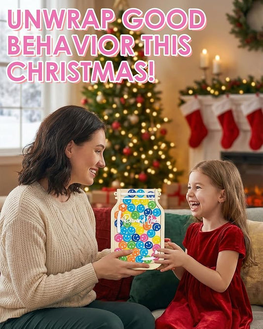 Magnetic Reward Jars for Kids, Personalized Reward Jars with Smile Tokens, Tool to Train Kids' Good Behavior & Responsibility, Ideal Classroom & Home Reward System