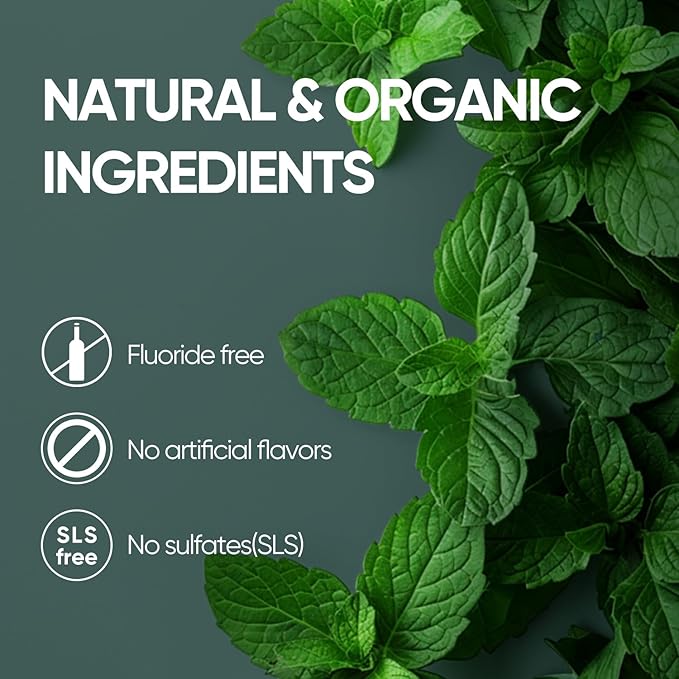 MySmile Toothpaste Tablets, Travel Friendly Mouthwash Tablets, Fluoride Free Toothpaste Tablets - Nano hydroxyapatite, Reduce Sensitivity, Natural Whitening, Remineralize Teeth, Fresh Breath. 45Tabs