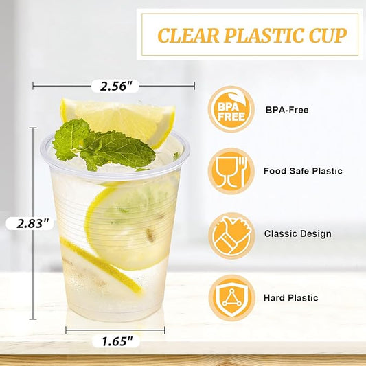 1500 Pack 5 oz Plastic Cups, Clear Disposable Plastic Cups Bulk, Small Mouthwash Cup, Cold Drinking Cup for Travel, Bathroom, Travel, Picnic