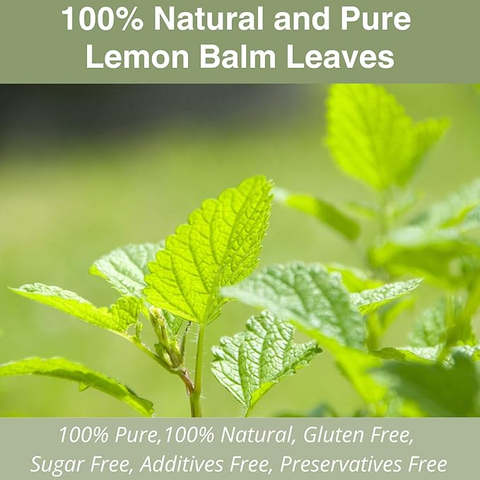 Lemon Balm Tea Bags – 50 Count | Dried Lemon Balm Leaves for Relaxation & Sleep | Calming Herbal Tea | Caffeine-Free