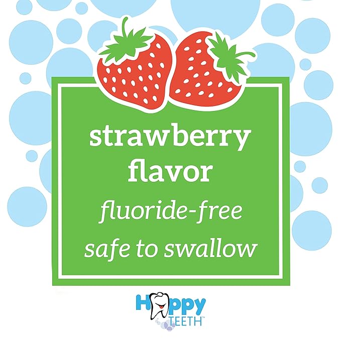 Dr. Brown's Baby Toothpaste, Strawberry Flavor Toddlers and Kids Love, Fluoride Free, Made in The USA, 0-3 Years, 1.4oz, 3 Pack