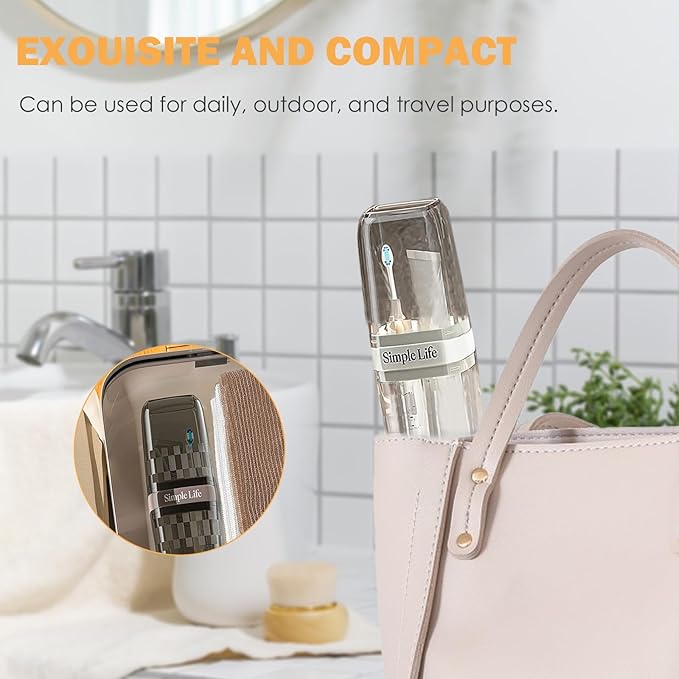 Toothbrush Holders Travel, Travel Toothbrush Holder, Toothbrush Holder with Cover, Portable Toothbrush Case and Carrier, Ideal for Bathroom, School, and Business Travel Needs (Black)