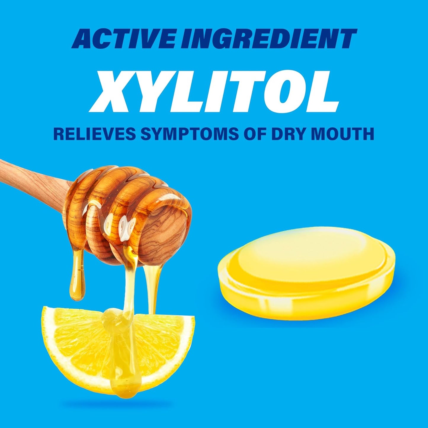 ACT Dry Mouth Lozenges With Xylitol, 36-Count, Sugar Free Honey-Lemon