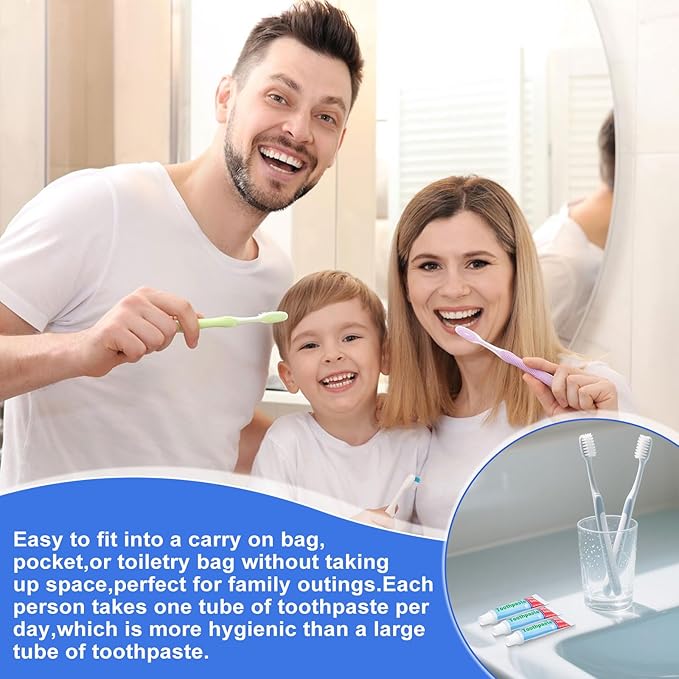 0.28oz Small Toothpaste Travel Size Bulk,Mini Toothpaste Travel,Mint Scent TSA Compliant for Hotel Camping Gym Office School Homeless 240