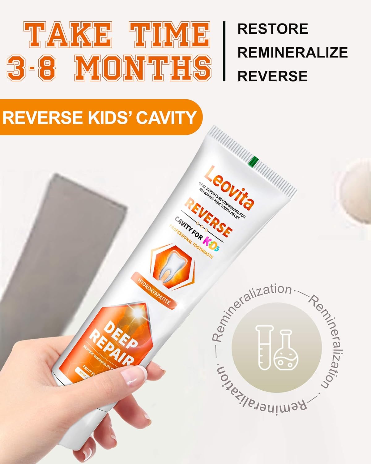 Cavity Reversing Kids Toothpaste - Hydroxyapatite Toddler Cavity Filler, Fluoride Free