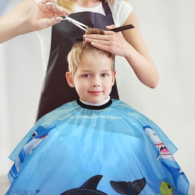 Kids Hair Cutting Cape (2 Pack) Professional Children Salon Barber Apron for Boys and Girls