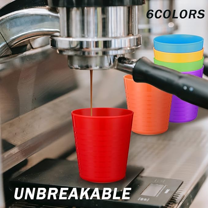 Eccliy 36pcs 8 oz Christmas Cups Unbreakable Plastic Stackable Juice Reusable Tumblers Bulk Plastic Drinking Cups for Kid Toddlers Baby Kid, Dishwasher Safe(Bright Color)