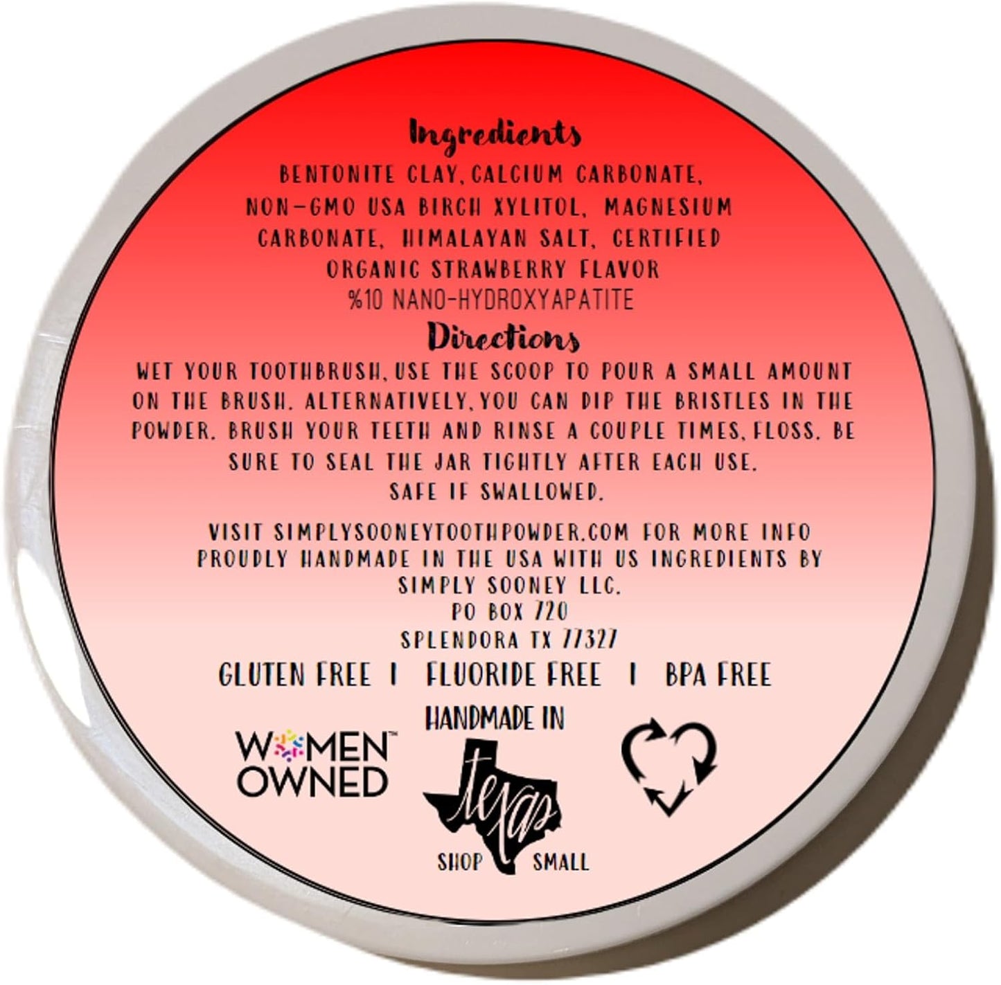 Simply Sooney Remineralizing Vegan Mineral Toothpaste Powder I Strawberry Nano-hydroxyapatite Formula for Kids and Adults I Natural Whitening I Stronger Teeth 1.5oz (1.5 oz jar)