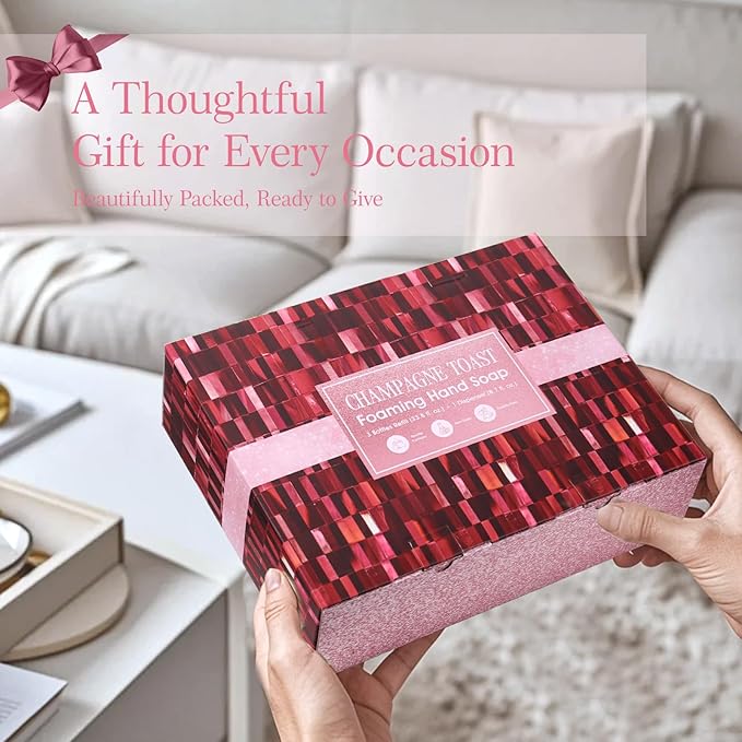 ROMIIE ZOI Foaming Hand Soap Refill Gift Set – Champagne Scent – 3 Pack (1000ML Each) with Dispenser – Gentle & Moisturizing Cruetly Free Formula – Bulk Refill Bottles for Bathroom & Kitchen Use