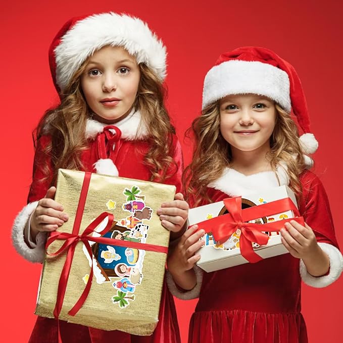 Christmas Nativity Stickers for Kids, Make a Nativity Scene Kit, Jesus Birth Stickers, Christmas Crafts for Kids, Christian Religious Bible Scene Party Favor Home Classroom Activity