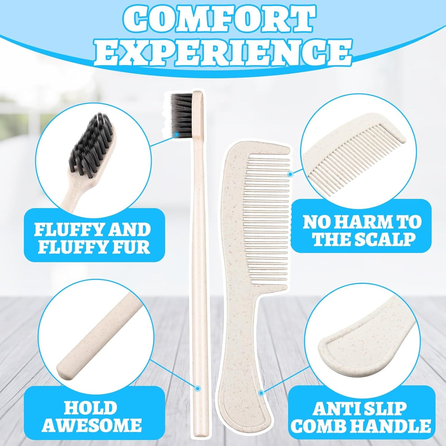 Panitay 100 Pack Travel Toiletry Kit Bulk Disposable Hygiene Kit Homeless Care Charity Supplies Include Toothbrush Toothpaste Comb Soap for Men Women Travel Homeless Charity