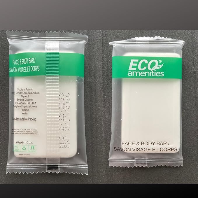 ECO amenities Soap Bar Travel Pack - 1 oz, 100 Count - Hotel Soap Bulk Individually Wrapped - Green Tea Scent & Cruelty-Free
