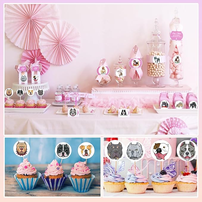 600 Pcs Bulldog Stickers Rolls for Kids-Round 1.5 Inch 16 Tyles Funny Dog Kindergarten Sticker Teacher Stickers for Kids Birthday Party School Reward Giveaways