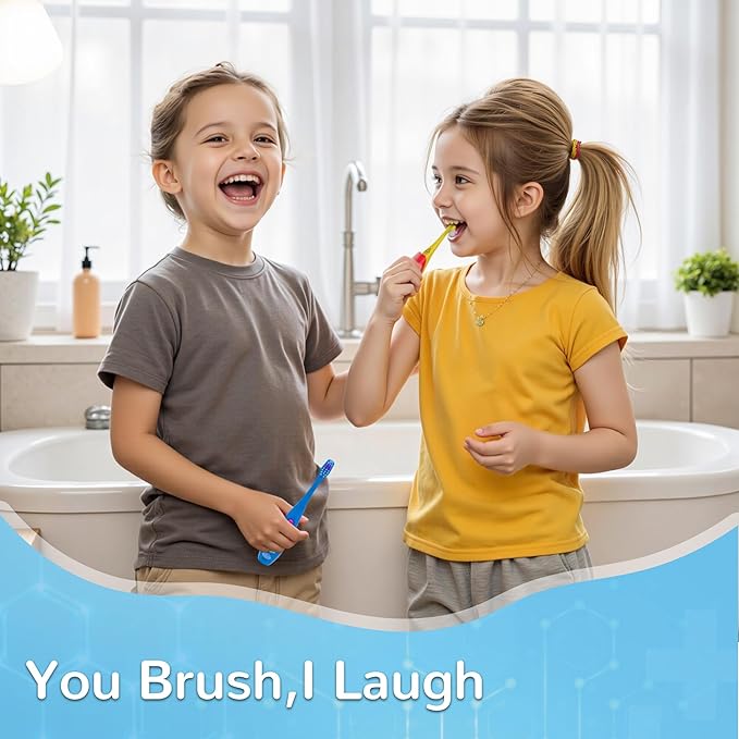 Lily's Home Children’s Funny Farting Toothbrush, Soft Bristles, Minute Electric Brushing Timer, Cute Boy Girl Dentist Prize, Age 3+, Assorted Color Animal Designs